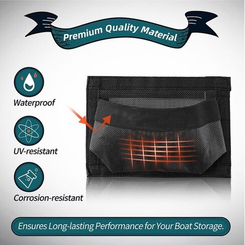 Boat 10 * 7" Self-Adhesive Mesh Bag, High Capacity Elastic Mesh Pouch Holder Framed Net Organizer Pocket for Boat Car Fishing Storage in Saudi Arabia
