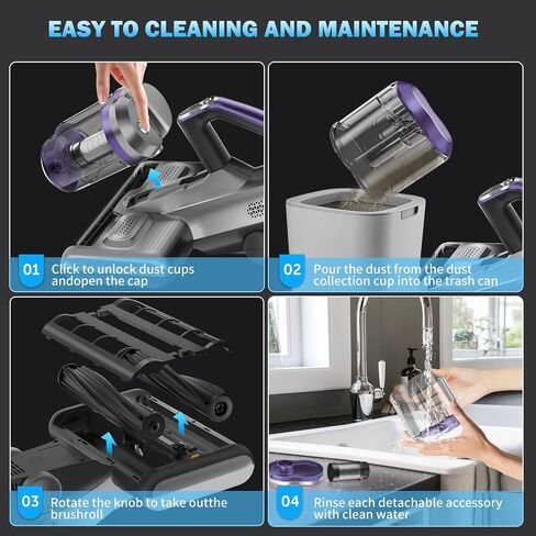 Colesy Mattress Vacuum, 16Kpa Suction Mattress Vacuum Cleaner with UV & Ultrasonic, High Heating Handheld Bed Vacuum, 500W Powerful Bed Vacuum Cleaner with Double Cup for Dust & Pet Hair in Saudi Arabia