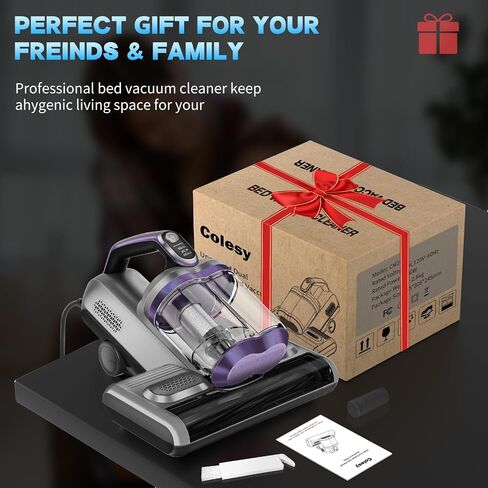 Colesy Mattress Vacuum, 16Kpa Suction Mattress Vacuum Cleaner with UV & Ultrasonic, High Heating Handheld Bed Vacuum, 500W Powerful Bed Vacuum Cleaner with Double Cup for Dust & Pet Hair in Saudi Arabia