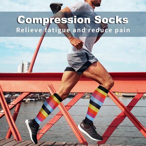 Compression Socks for Women Men, Funny Colorful Fun Socks, Best Support Knee High Long Graduated Travel Athletics Sock in Saudi Arabia