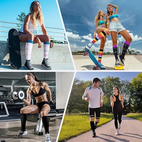 Compression Socks for Women Men, Funny Colorful Fun Socks, Best Support Knee High Long Graduated Travel Athletics Sock in Saudi Arabia