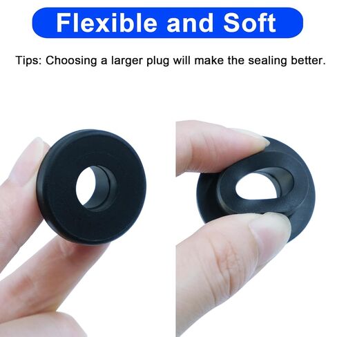 82PCS 5 Sizes Silicone Rubber Grommets Kit for Wiring, Black Rubber Hole Grommet Assortment Kit, Rubber Wire Grommets Top Hat Grommets, Used for Automotive, Vinyl Tubing in Hydroponic in Kuwait