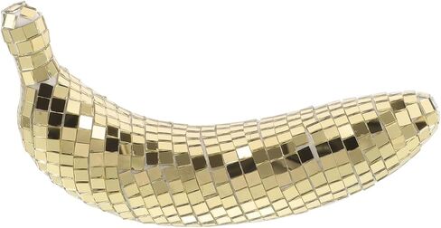 IMIKEYA Banana Disco Ball Disco Ball Banana Decor, Mirror Fruit Shape Reflective Glitter Light Dj Dance Decorative Stage Lighting for Cake Topper Bachelor Party Favor Golden in Saudi Arabia