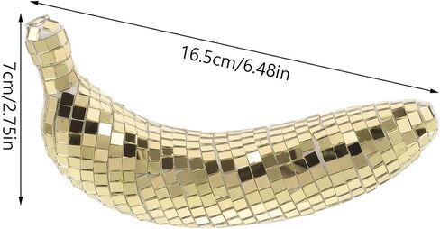 IMIKEYA Banana Disco Ball Disco Ball Banana Decor, Mirror Fruit Shape Reflective Glitter Light Dj Dance Decorative Stage Lighting for Cake Topper Bachelor Party Favor Golden in Saudi Arabia