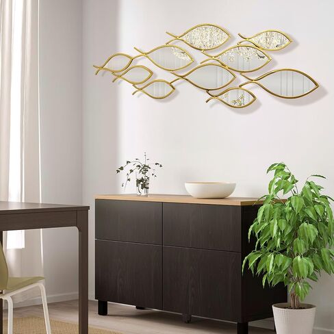 BECHAEO 3D كبير الجدار المعدني جدار ديكور لغرفة المعيشة 40 "x19" لهجات جدار جدار الجدار الحديثة منحوتات الجدار الشنق in Kuwait