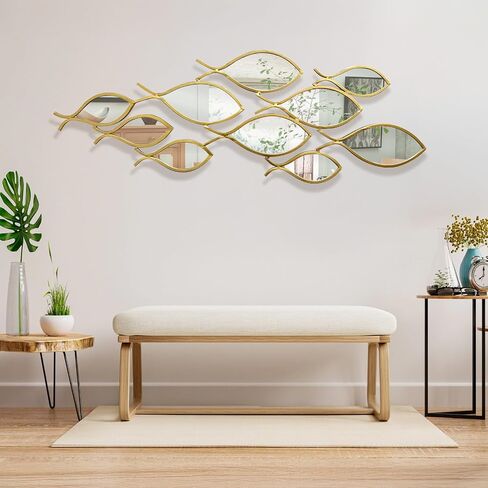BECHAEO 3D كبير الجدار المعدني جدار ديكور لغرفة المعيشة 40 "x19" لهجات جدار جدار الجدار الحديثة منحوتات الجدار الشنق in Kuwait