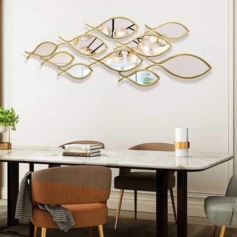 BECHAEO 3D كبير الجدار المعدني جدار ديكور لغرفة المعيشة 40 "x19" لهجات جدار جدار الجدار الحديثة منحوتات الجدار الشنق in Kuwait