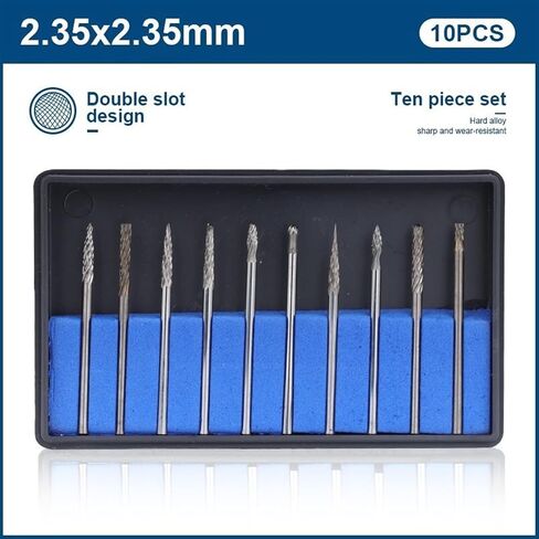 ملف كربيد الدوار للمعادن 2.35mm قطع مزدوجة الدعاوى الطحن المعدني 1Set (2.35 × 6 مم) in Saudi Arabia