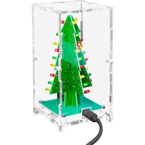 اللون ثلاثي الأبعاد شجرة عيد الميلاد LED LED Water Light Flash Gift Welding Electronic Training Circuit لوحة إنتاج DIY (3 ألوان مع قذيفة) in Kuwait