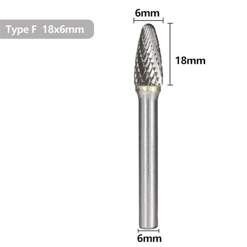 Rotary Files 6mm Shank Double Cut Rotary Burrs E/F Style Carbide Burrs for Dremel Rotary Tool Wood Milling Hand Tool 1Pcs(F Type20x10mm) in Saudi Arabia
