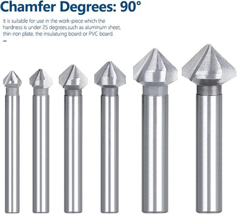 Countersink Drill Bit 4.5-50mm High Speed Steel 3 Flute 90 Degrees Chamfering Wood Metal Hole Drilling Tool 1Pcs(4.5mm) in Saudi Arabia