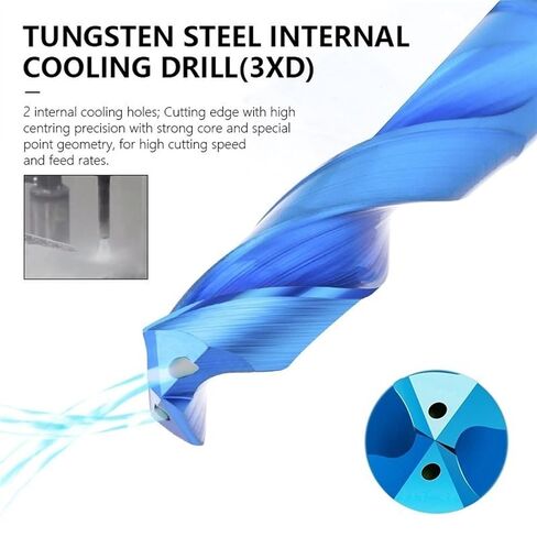 Drill Bit 3D Carbide Bits 3-12mm Internal Cooling Drill Spiral Twist Drill Bit Blue Coating Hole Drill for Metal 1Pcs(12.0x12x55x102L) in Saudi Arabia