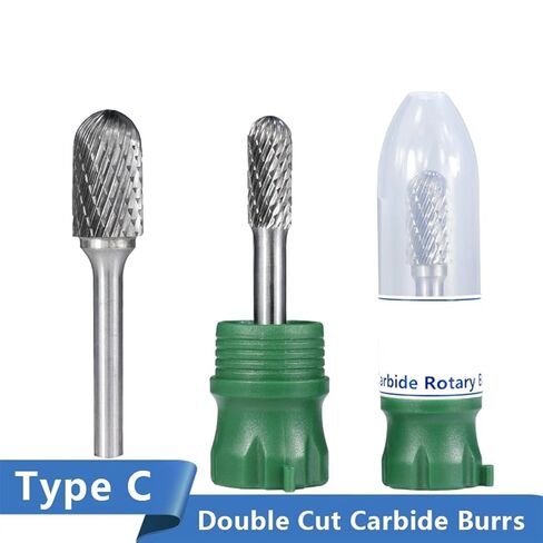 Tungsten Carbide Burr Type C Rotary Files for Metal Milling Carving Bit Cutter 6mm Shank Rotary Burrs 1Pcs(25x14mm) in Saudi Arabia
