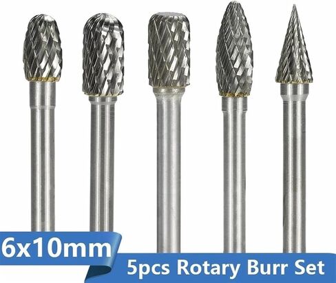6mm Shank Rotary Burr Bit C E H M W Type Double Cut Rotary Files Tungsten Carbide Burrs for Metal Wood Carving Tool 5Pcs in Saudi Arabia