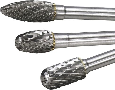 6mm Shank Rotary Burr Bit C E H M W Type Double Cut Rotary Files Tungsten Carbide Burrs for Metal Wood Carving Tool 5Pcs in Saudi Arabia