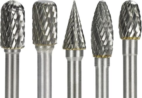 6mm Shank Rotary Burr Bit C E H M W Type Double Cut Rotary Files Tungsten Carbide Burrs for Metal Wood Carving Tool 5Pcs in Saudi Arabia