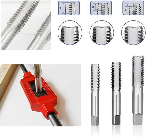 Machine Thread Screw Taps M2-M24 Straight Fluted Screw Thread Tap Metric Plug Hand Taps Drill Bit Set Hand Tools 3Pcs(3pcs M10x1.5) in Saudi Arabia