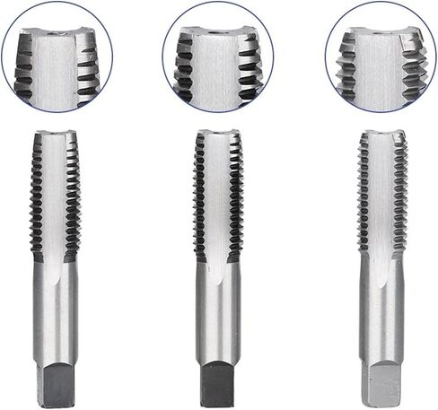 Machine Thread Screw Taps M2-M24 Straight Fluted Screw Thread Tap Metric Plug Hand Taps Drill Bit Set Hand Tools 3Pcs(3pcs M10x1.5) in Saudi Arabia