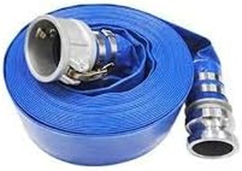 Sun-Flow 4 "× 50 'الأزرق PVC خرطوم تفريغ Lay-Flat 70 رطل مع الألومنيوم Camlock C و E تركيبات ... in Saudi Arabia