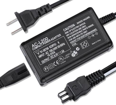 AC-L200C AC Adapter Charger Compatible Sony DCR-SX44, DCR-SR42, DCR-SR45, DCR-SR47, DCR-SR68, DCR-DVD105, DCR-DVD108, DCR-DVD308 Handycam Camcorder in Kuwait