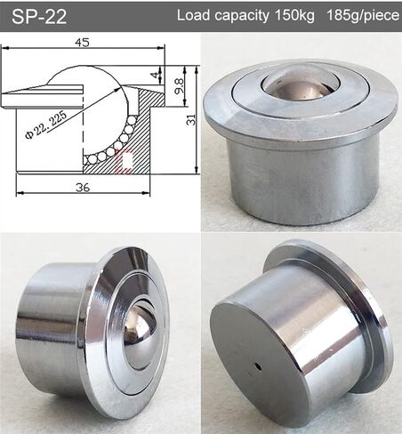 الإجمالي 304 من الفولاذ المقاوم للصدأ الكرة العالمي تحمل العجلات مرنة مرنة SP-15 ناقل الحركة 1pcs (SP-22) in Kuwait
