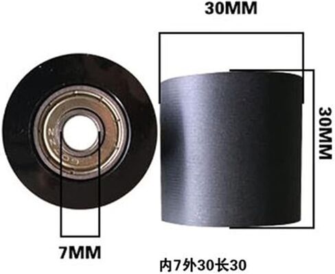 Black Bearing Rubber Wheel Diameter 30mm Height 30mm Driven Pulley Mute Guide Wheel 1Pcs(Hole 10mm) in Saudi Arabia