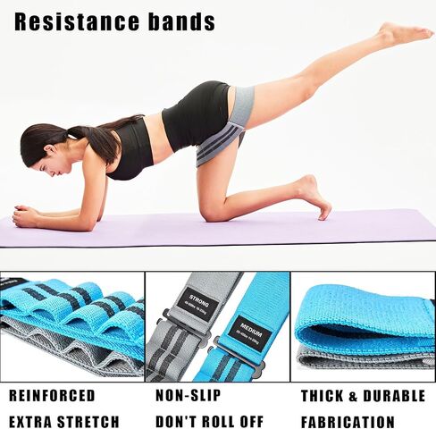 Adjustable Fabric Resistance Bands for Squats, Glutes & Legs – 5 Levels of Customizable Size, Width & Tension, Non-Slip Booty Bands for Men and Women, Pilates & Yoga Workouts(Medium) in Saudi Arabia