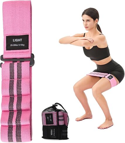 Adjustable Fabric Resistance Bands for Squats, Glutes & Legs – 5 Levels of Customizable Size, Width & Tension, Non-Slip Booty Bands for Men and Women, Pilates & Yoga Workouts(Medium) in Saudi Arabia