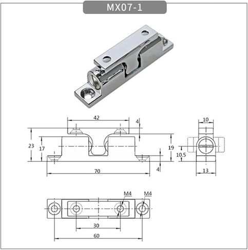 المعدات الصناعية قفل الكرة مرنة القفل قفل المعدات الصناعية قفل الباب الخفي 1pcs (MX07-1 70mm) in Saudi Arabia