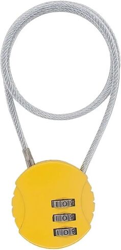 Extended Wire Rope Password Padlock Motorcycle Helmet 3 Digit Combination Lock Zinc Alloy Security Code Lock 1Pcs(Red) in Saudi Arabia