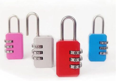 3 Digit Combination Code Lock Mini Portable Backpack Zipper Lock Travel Luggage Padlock Dormitory Cabinet Security Password Lock 1Pcs(Pink) in Saudi Arabia