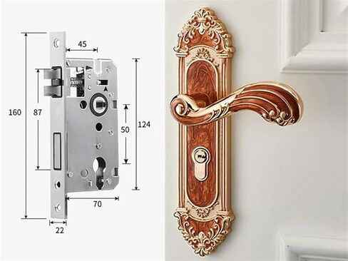Door Lock with Keys Apartment Room Door Lock Zinc Alloy Black Gate Locks Security Door Hardware 1Pcs(C_50MM) in Saudi Arabia