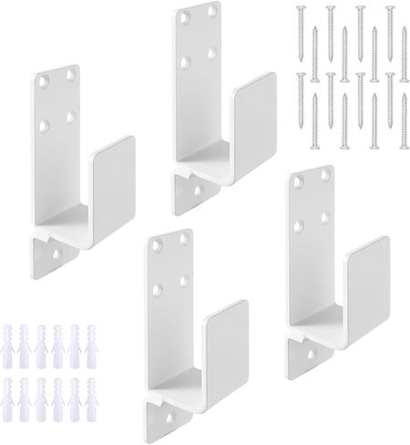 2x4 Door Barricade Brackets, 2 Pack Heavy Duty Door Barricade Security Bar Holder, Metal U Shaped Bracket for Home Barn Shed Garage Gate Security, Prevent Unauthorized Entry (Black) in Kuwait