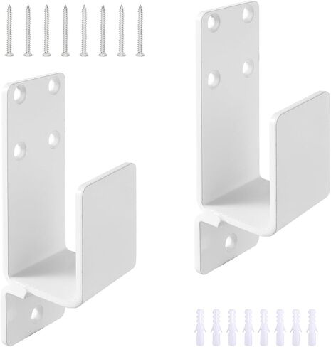 2x4 Door Barricade Brackets, 2 Pack Heavy Duty Door Barricade Security Bar Holder, Metal U Shaped Bracket for Home Barn Shed Garage Gate Security, Prevent Unauthorized Entry (Black) in Kuwait