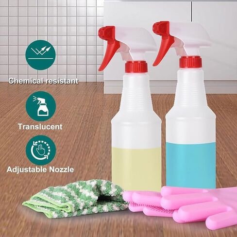 26 Oz Spray Bottles, Mist/Stream, Large Squirt Bottles, Leak Proof Plastic Water Spray Bottle for Cleaning, Gardening, Plant, Hair Styling-White in Saudi Arabia