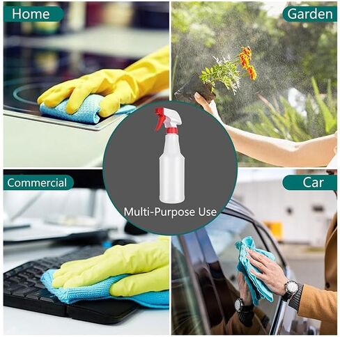 26 Oz Spray Bottles, Mist/Stream, Large Squirt Bottles, Leak Proof Plastic Water Spray Bottle for Cleaning, Gardening, Plant, Hair Styling-White in Saudi Arabia