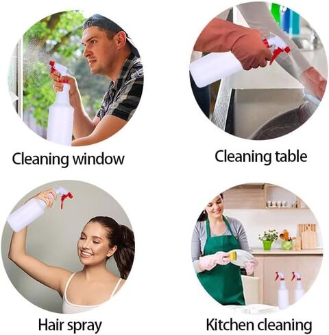 26 Oz Spray Bottles, Mist/Stream, Large Squirt Bottles, Leak Proof Plastic Water Spray Bottle for Cleaning, Gardening, Plant, Hair Styling-White in Saudi Arabia