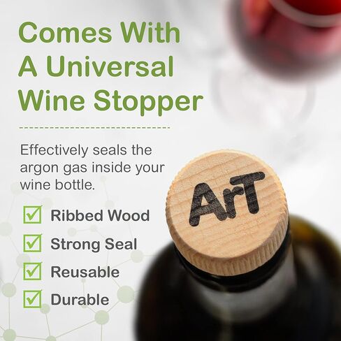 Wine Preserver Gas for Wine, Whiskey, and more, Argon Wine Presever for Wine Preservation, Argon Gas with Wine Bottle Stopper, Preserves White & Red Wine Up to 30 Days in Saudi Arabia