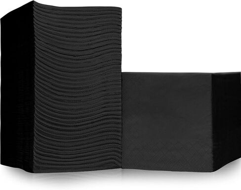 1100 Pack Cocktail Napkins Paper - جودة مناديل أسود سوداء من 3 طبقات - مطعم ، حدث ، مناديل بار - منديل حلوى مثالي - منديل بالمنديل - المناديل الزفاف الأنيقة يمكن التخلص منها in Saudi Arabia