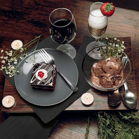 1100 Pack Cocktail Napkins Paper - جودة مناديل أسود سوداء من 3 طبقات - مطعم ، حدث ، مناديل بار - منديل حلوى مثالي - منديل بالمنديل - المناديل الزفاف الأنيقة يمكن التخلص منها in Saudi Arabia