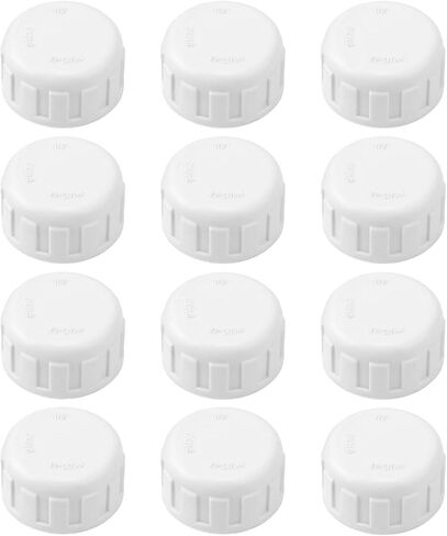 12pcs 1/2 بوصة pvc pipe end end end thread cap cap ledapters ، pvc cap for plumbing diy provessions repair and rivrection systems ، bspt connection (White) in Saudi Arabia