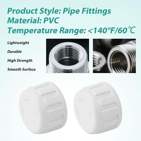 12pcs 1/2 بوصة pvc pipe end end end thread cap cap ledapters ، pvc cap for plumbing diy provessions repair and rivrection systems ، bspt connection (White) in Saudi Arabia