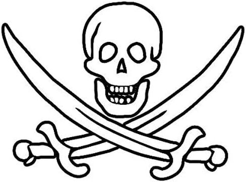 Jolly Roger Calico Jack Rackham Pirate Sticker Die Cut Decal 5" Bumper Locker Laptop Window - Sticks to Any Surface in Saudi Arabia