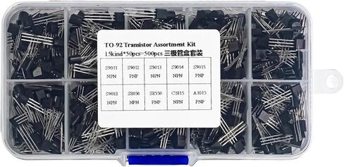 مربع Triode Kit to-92 حزمة العناصر ترانزستور مجموعة العناصر صندوق 10 أنواع ، 500 في المجموع in Saudi Arabia