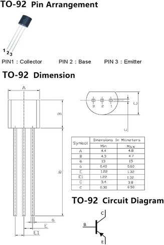مربع Triode Kit to-92 حزمة العناصر ترانزستور مجموعة العناصر صندوق 10 أنواع ، 500 في المجموع in Saudi Arabia