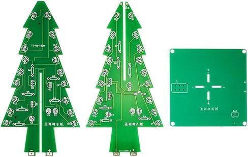 اللون ثلاثي الأبعاد شجرة عيد الميلاد LED LED Water Light Flash Gift Welding Electronic Training Circuit لوحة إنتاج DIY (3 ألوان مع قذيفة) in Saudi Arabia