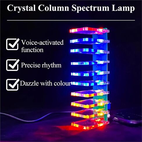 التحكم في الصوت الإلكترونية الكريستال عمود إنتاج مكعب LED DIY الإنتاج ممارسة الصوت طيف الموسيقى الطيف in Saudi Arabia