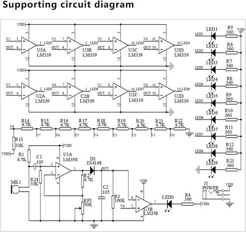 التحكم في الصوت الإلكترونية الكريستال عمود إنتاج مكعب LED DIY الإنتاج ممارسة الصوت طيف الموسيقى الطيف in Saudi Arabia