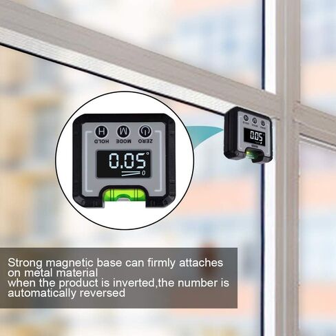 Finder Digital Finder Magnetic & Level Bubble Vial 4 × 90 ° زاوية مقياس الميل ، مقفات المقياس ذات المستوى الصغير للأعمال الخشبية ، البناء ، منشار الطاولة ، الجدار العمودي (أبيض) in Kuwait