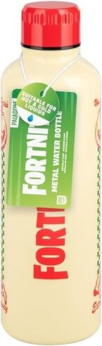 Paladone Fortnite Uncle Pete's Pizza Pit Metal Water Bottle with Screw-Top Lid, Officially Licensed Reusable Stainless Steel Flask 500ml, Gaming Merchandise for Teens, Adults, School, Work in Saudi Arabia